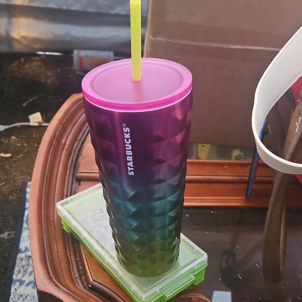 Starbucks Pink and Green Gradient Tumbler